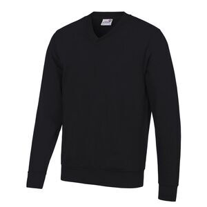 AWDis Academy Mens V Neck Jumper/Sweatshirt / Black